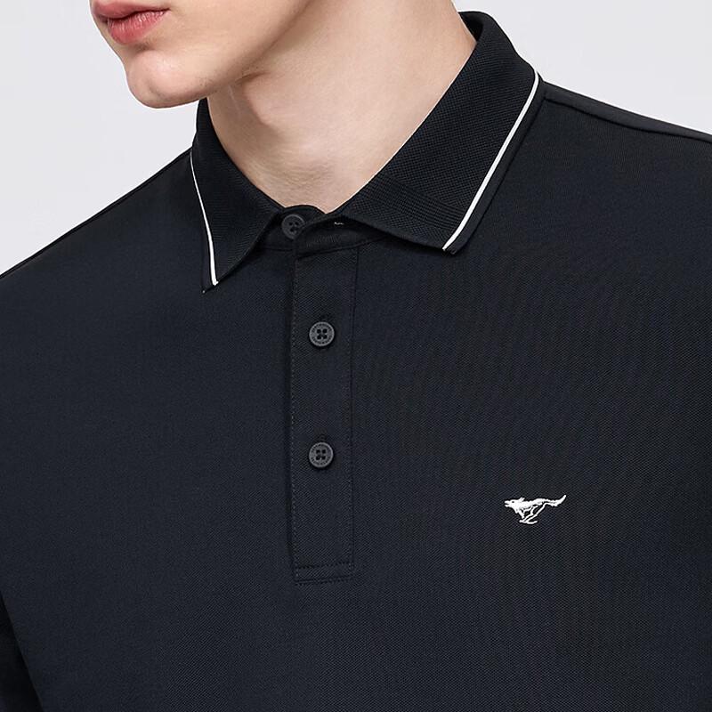 SEPTWOLVES Men's Striped Long-Sleeve Polo Shirt