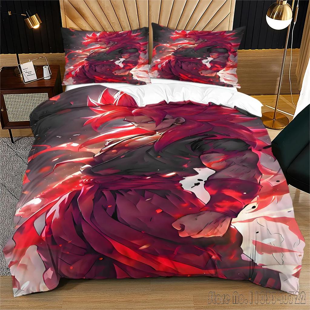 Anime 3D Pattern Dragon Ball Bedding Set Child Baby Duvet Cover Sets Bedclothes Twin Single King Kids Adult Gift