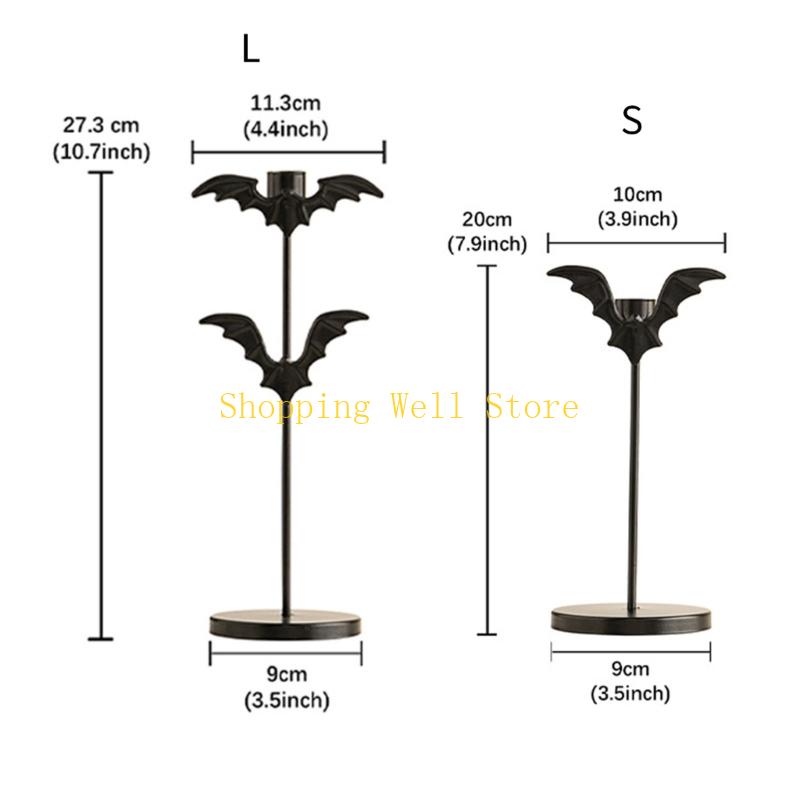 KX4B Metal Halloween Bat Stand Rustproof Iron Decorative Holders For Themed Parties Home Haunting Accent