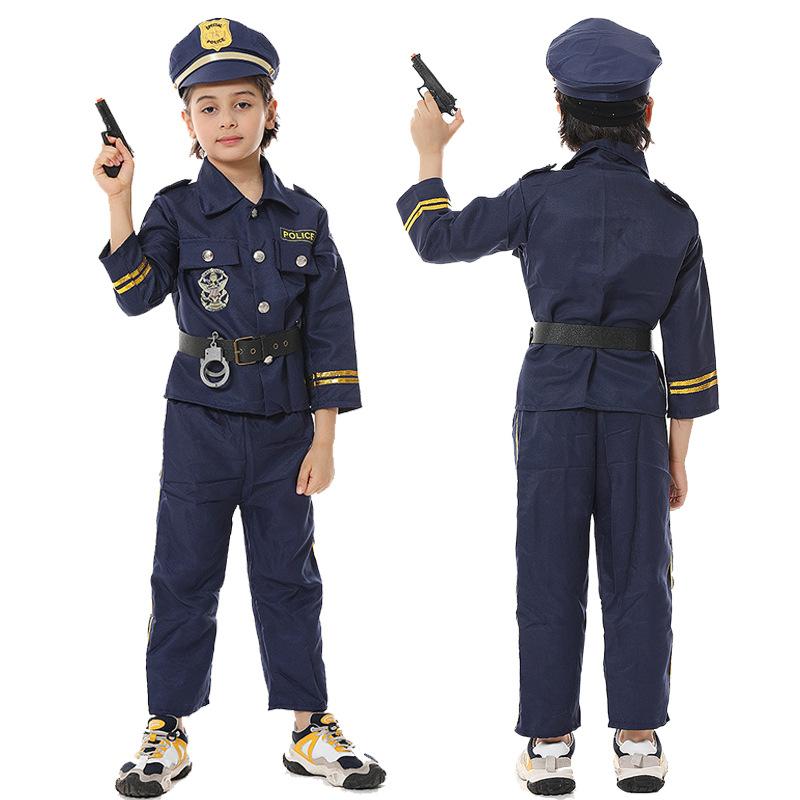 Halloween Children's Police Costume Clothes Cosplay Kids Game Clothes Performance Prom Party Anime Cosplay Clothing