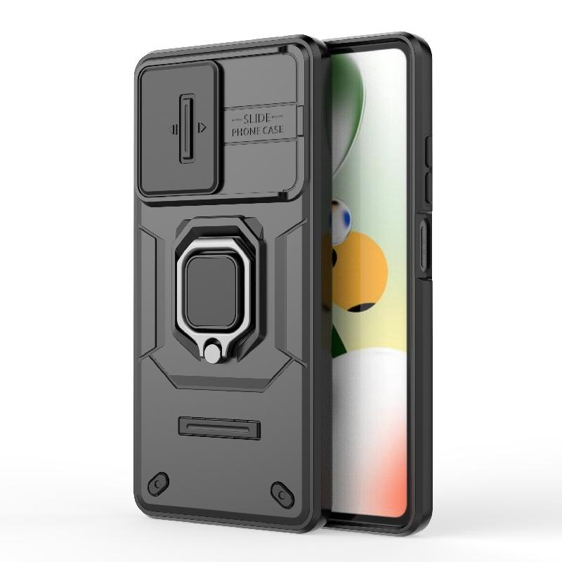 

Slide Camera Lens Protector Armor Case For Xiaomi POCO X5 Pro Military Grade Bumpers Ring Cover POCO X5 5G чёрный
