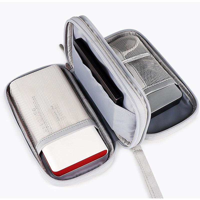 

Сумка для проводов, портативное хранилище цифровых продуктов, USB-кабель для хранения данных, сумка для кабеля гарнитуры, зарядная сумка-коробка для сокровищ L серый