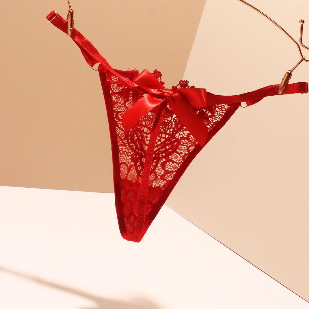 Damen Sexy Nahtloser String mit Schleife - Verstellbar, Atmungsaktiv, Einfarbig