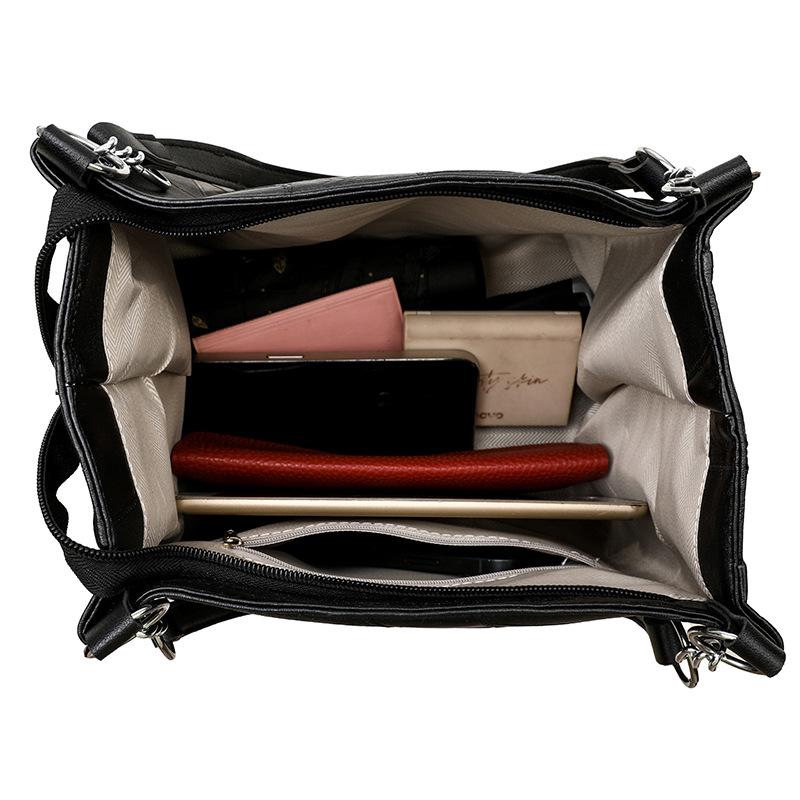 Fashiable Women's Shoulder Bags Large Capacity Tote Bag Leather Check Pattern Handbags Shopping
