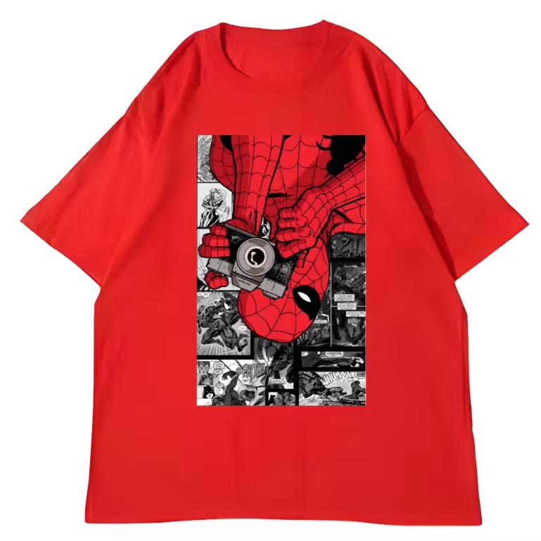 

2026 new The Marvel street art craze is booming SpiderUnisex personalized cotton streetwear shortsleeved Tshirt S