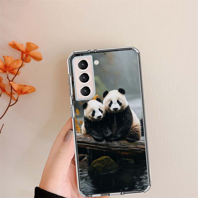 Panda Baby, Giant Panda Family Clear Phone Cases for Samsung S26 Ultra Galaxy S25 Edge S24 S23 FE S21 Plus S20 S22 S10 Cover Pat