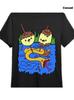 [Adventure Time Tee] Men's Casual Adventure Time Black T-Shirt | Short Sleeve Cr