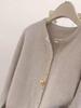 2025 Women's Pure Wool Round Neck Cardigan - Autumn/Winter Slimming Knit Cashmere Sweater Coat