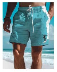 Hawaiian Men s Swimsuit, 3D Surf Printed Beach Shorts, Casual Sports Men s Fashion Shorts S