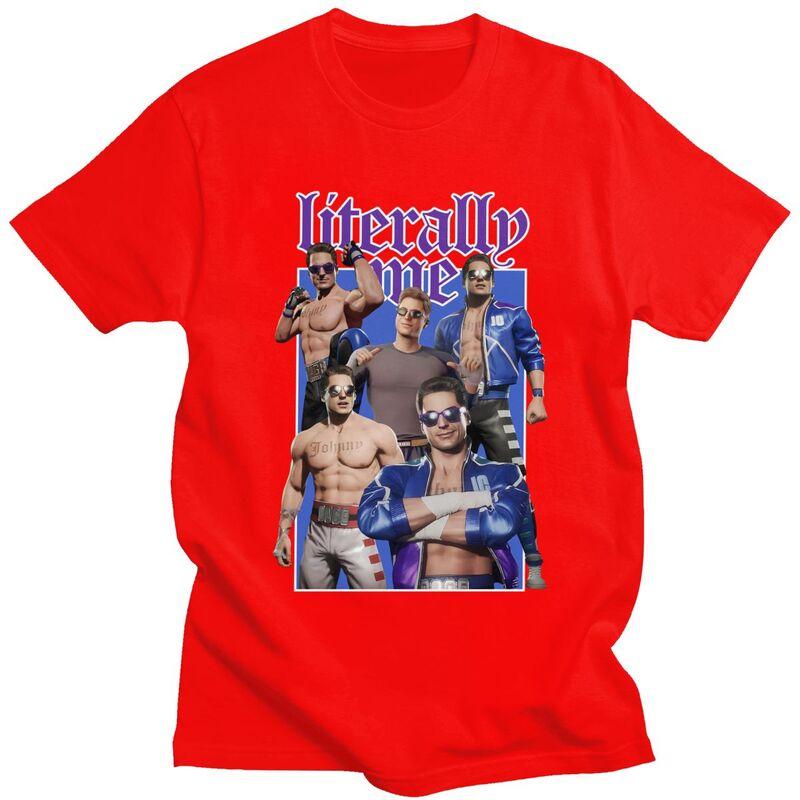

Custom Johnny Cage Literally Me T Shirt Men Pure Cotton Tshirt Unique Tee Short Sleeves Mortal Kombat Tshirt Loose Fit Clothing S