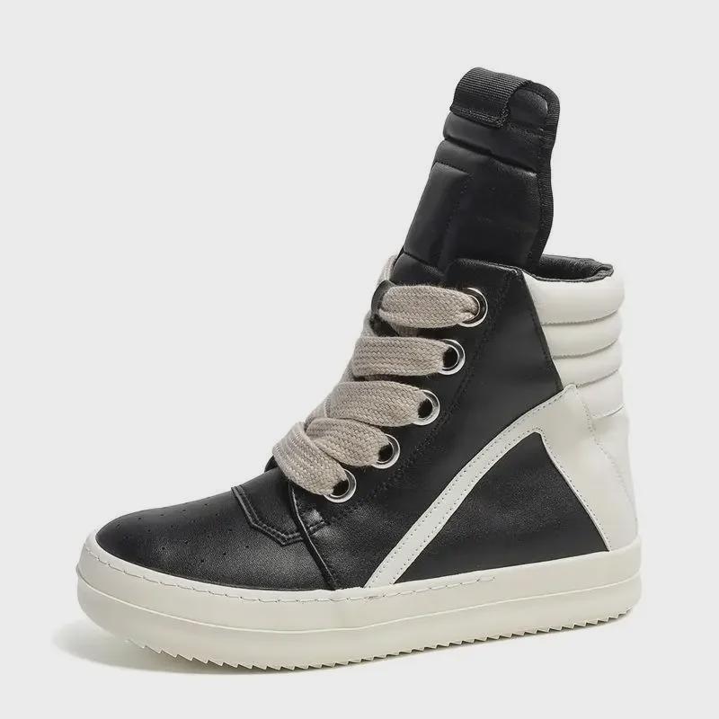 RO High-Top Retro Motorcycle Boots - Men's Versatile Autumn/Winter Casual Sports Footwear X168