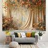 2D Vintage Beige Curtain Floral Backdrop Wedding Portrait Photography Background
