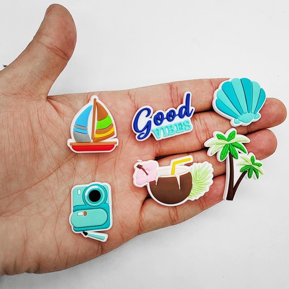 10pcs DIY Detachable Shoe Buckle Accessories Sunshine Beach Creative Street Element Shoe Decorations Summer Decoration Ornaments