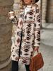 Cappotto Peluche da Donna con Scollo Etno e Maniche Lunghe - Collezione Autunno/Inverno 2025