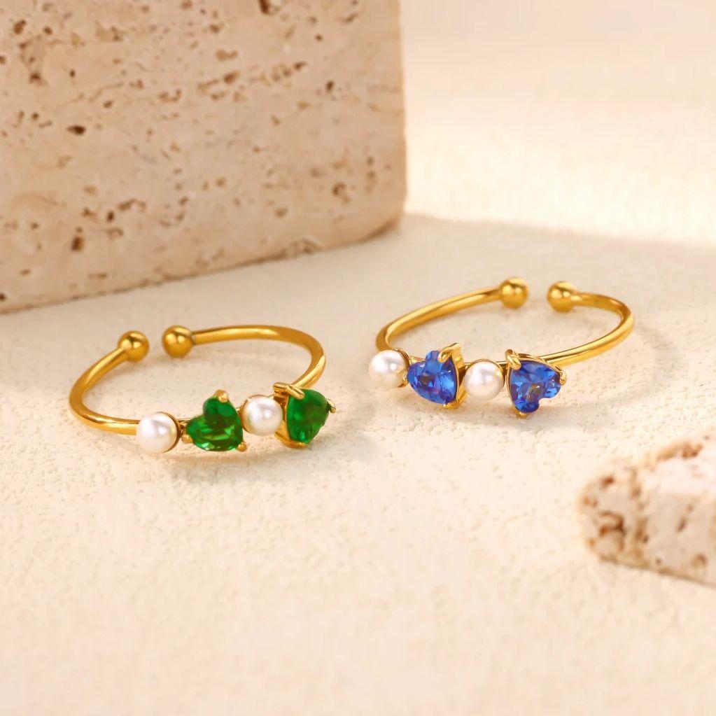 Dainty Horseshoe Buckle Stainless Steel Rings 18K Gold-plated Open Rings Women Golden Wedding Zircon Vacation Accessories Gifts