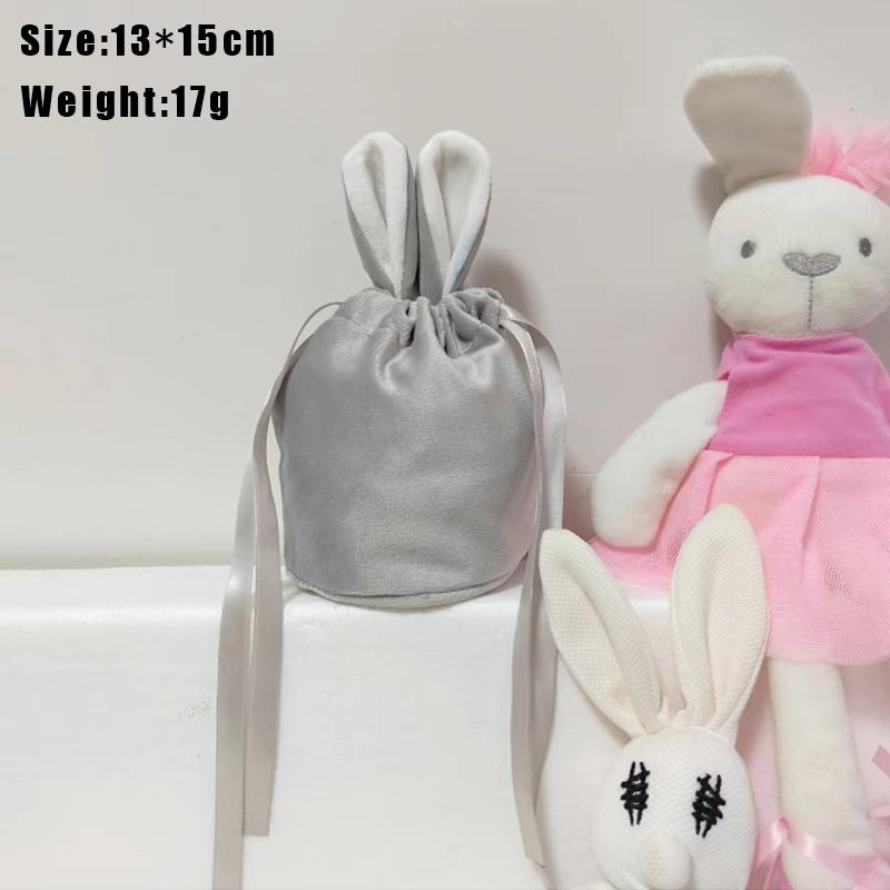 Velvet Easter Bunny Rabbits Bags Cute Bunny Gift Packing Bags Dropshipping Rabbit Chocolate Candy Bags Wedding Birthday Party