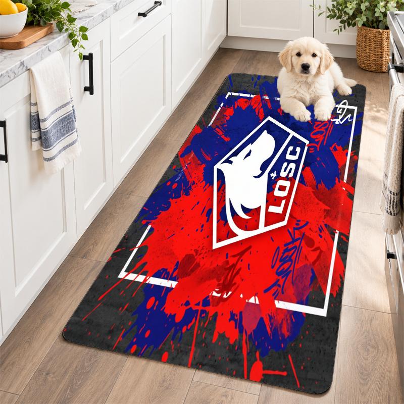 Flannel Kitchen Mat LOSC Lille FC Soft Area Rug Non Slip Floor Carpet Home Decoration