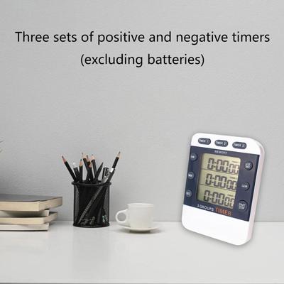 Pocket Timer Digital Kitchen Cooking Timer 3 Channels Simultaneous Timing Count Up/Down Timer with Magnet and Back Clip