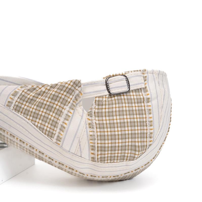 Beret British Retro Color Block Peaked Cap Women's Summer Plaid Newsboy Cap