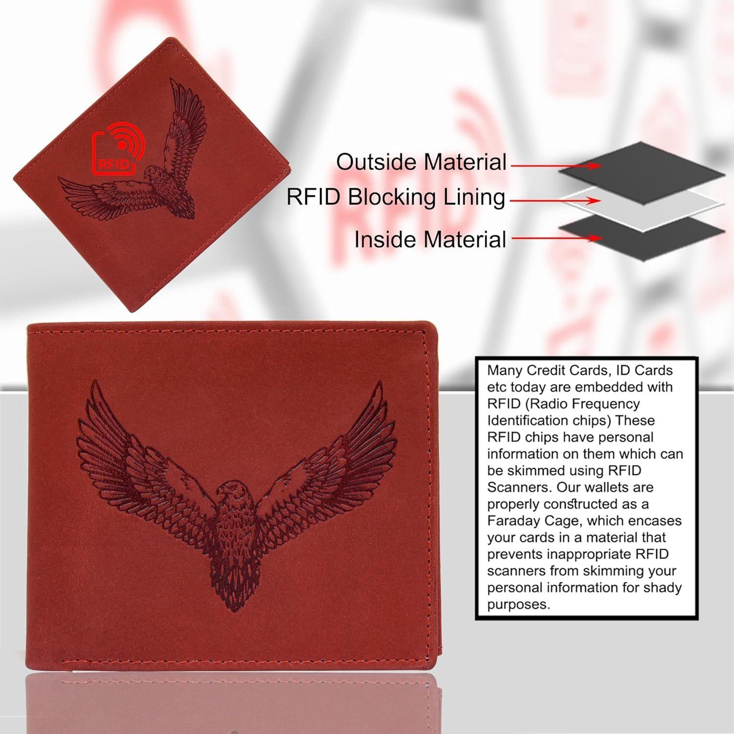 Мужской кожаный кошелек Zeus Vintage красного цвета — фото 8