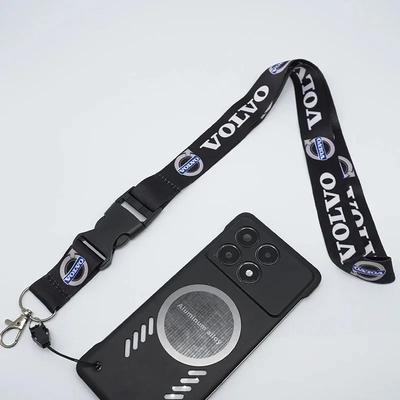 Nylon Printed Volvo Logo Car Key Lanyard for XC40 XC60 XC90 S60 S90 V50 V70 Detachable Keychain Neck Strap Auto Gift Accessories
