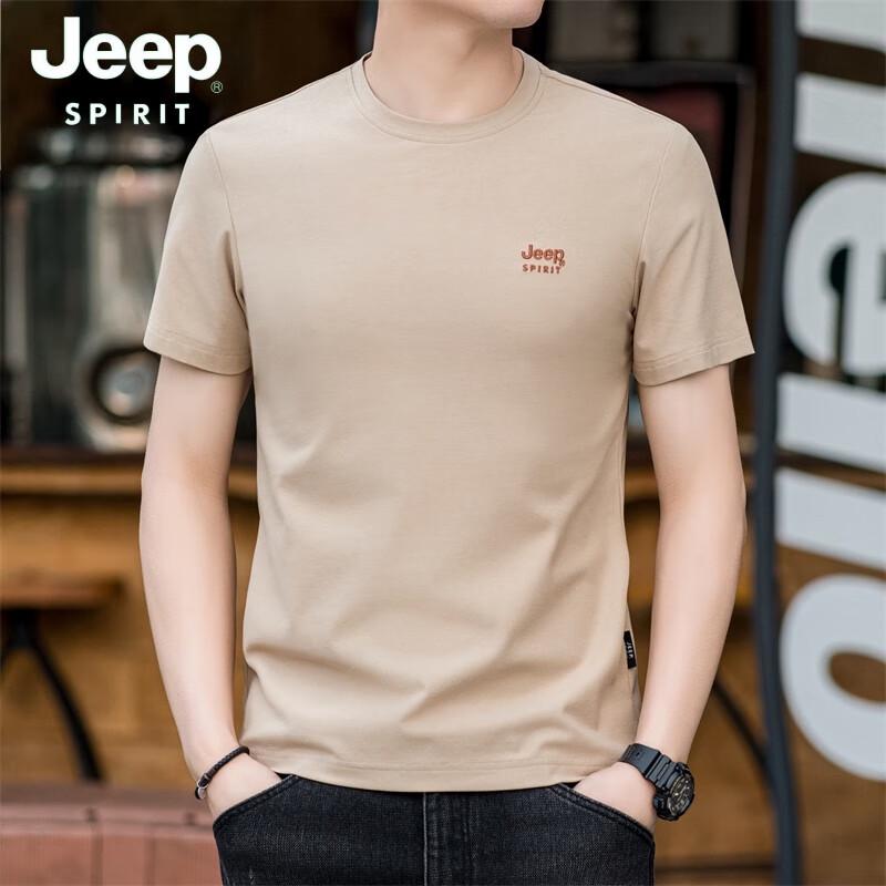 JEEP SPIRIT Men s Casual Round Neck Short Sleeve T-Shirt 5XL