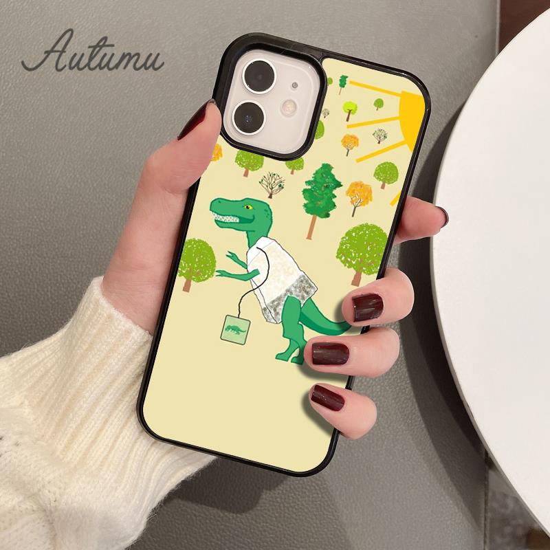 Cute Dinosaur Tea RePhone Case For iPhone 17 Air 15 16 16e Pro Max 11 12 13 14 Plus Cover coque Fundas Shell