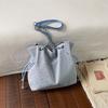 Star Print Drawstring Bucket Bag Women Casual Soft Shoulder Bag Lightweight Simple Tote Bag Large Capacity Daily Commut Hobo Bag