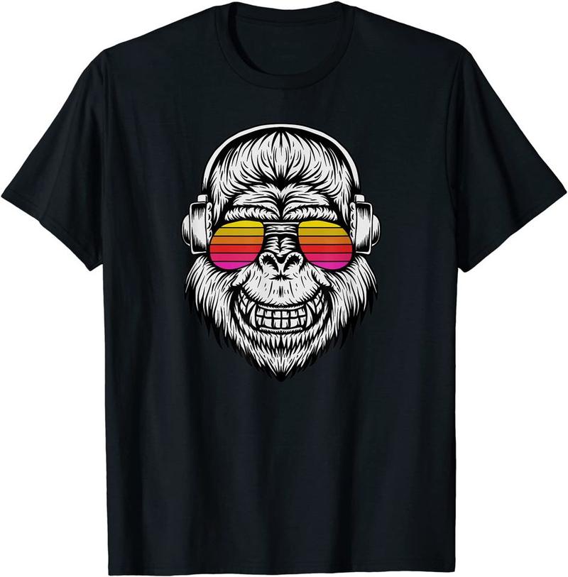 DJ Gorillas Funny TShirt Unisexs Unisexs Tees Top Classic TShirt Unisexs Unisexs Tees Top 2XL