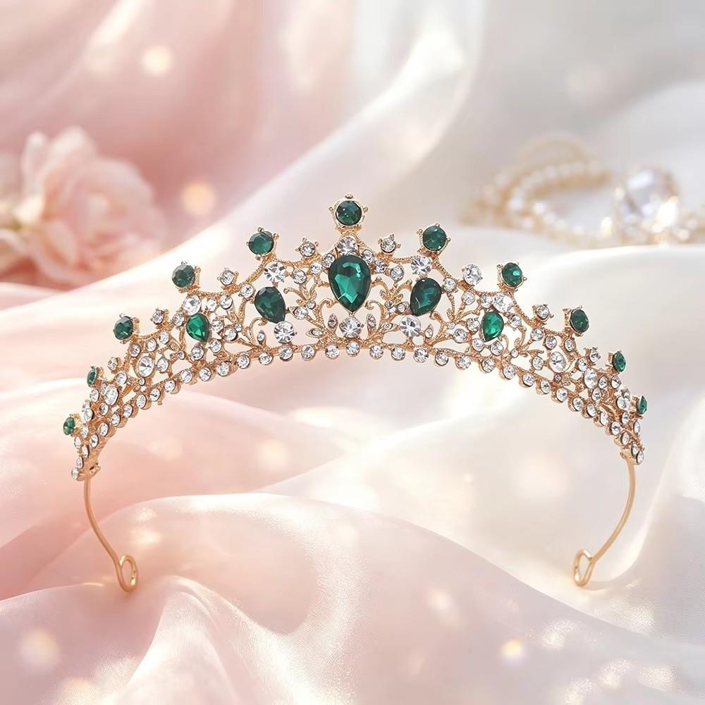 Baroque Style Princess Headband Gold Plated Bridal Tiara Fairy Rhinestone Headband  Pageant