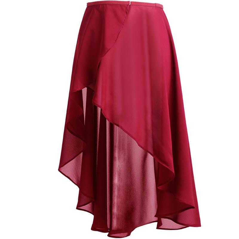 Women's Chiffon Ballet Dance Practice Skirt - Adjustable Long One-Piece for Adults