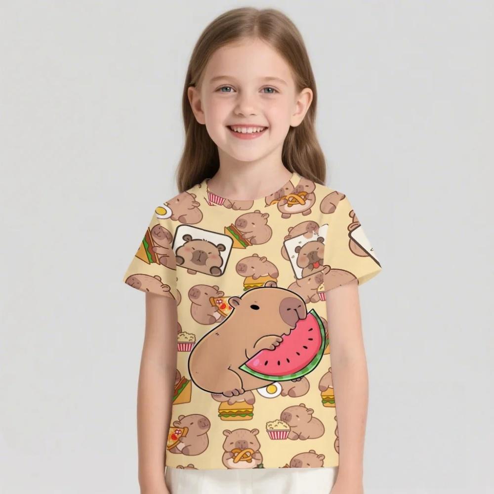 Καπιμπάρα T-shirt Παιδικό Casual T-shirt Μπλούζα Ρούχα Μόδα Κοντομάνικο Πουκάμισο Κυκλικό Λαιμό