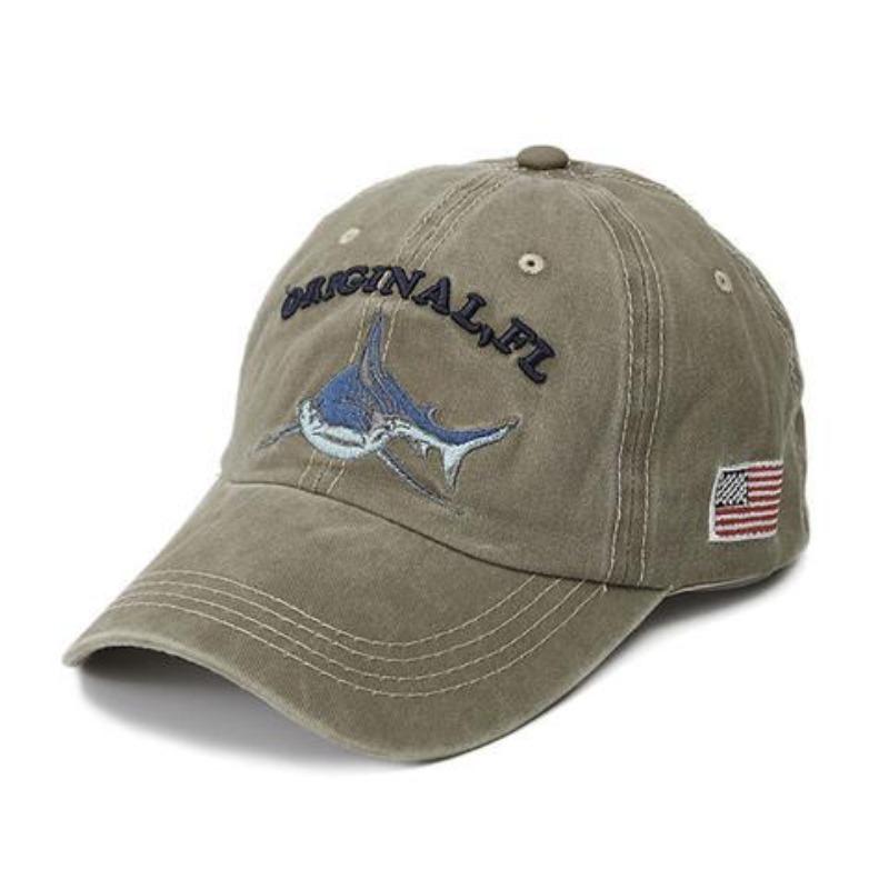 Gewaschene Baumwoll-Haifisch-Baseballkappe Frühling Sommer Ausflug Schwertfischkappe Streetwear gebogener Schirm Hip-Hop-Hut