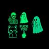 Glow Cute Middle Finger Stickers, Glow In The Dark Halloween Stickers, Car Middle Finger Decals, Scary Luminous Decals For Home Decour
