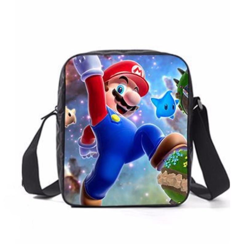 Super Mario Cartoon School Bag Student Backpack Waterproof And Expandable Fashionable And Trendy Style Nylon Material