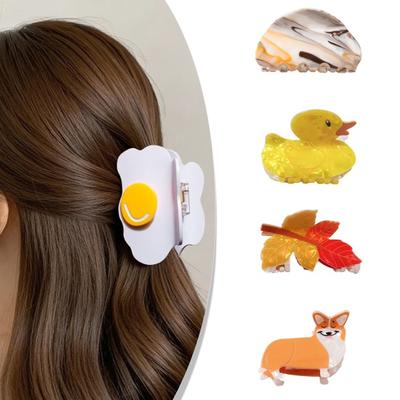 Hair Claw Cartoon Animal Shape Back Head Shower Clip Strong Grip Medium Size Shark Hair Claw Versatile Hair Accessory