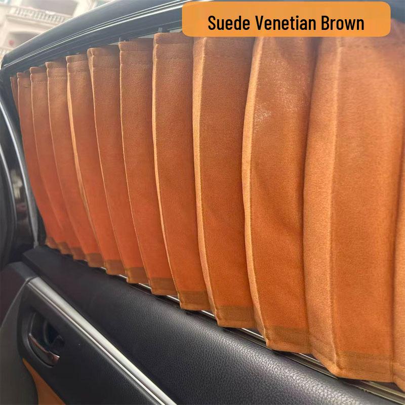 Mercedes C260L/V300 Suede Car Window Curtains - Double Rail, Non-Destructive Installation, Sun Protection & Light Blocking.