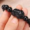New Unisex Attract Wealth Pixiu Women Men Good Luck Bangle Bracelets Wristband Obsidian Stone Beads