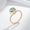 Triangle Geometric Light Green Zircon Personality Rings for Women Golden Fashion Rings Light Luxury Party Jewelry