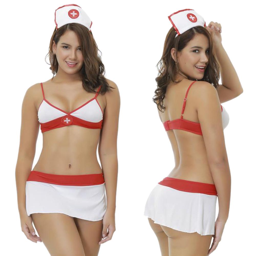 

Женщины Сексуальный слинг Кружева Пижама Нижнее белье Искушение Медсестра Униформа Нижнее белье