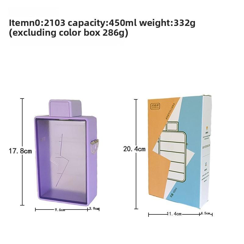 Yafeiqi Creative Rectangular Plastic Water Cup With Sealing Leakproof For Office And Outdoor Use