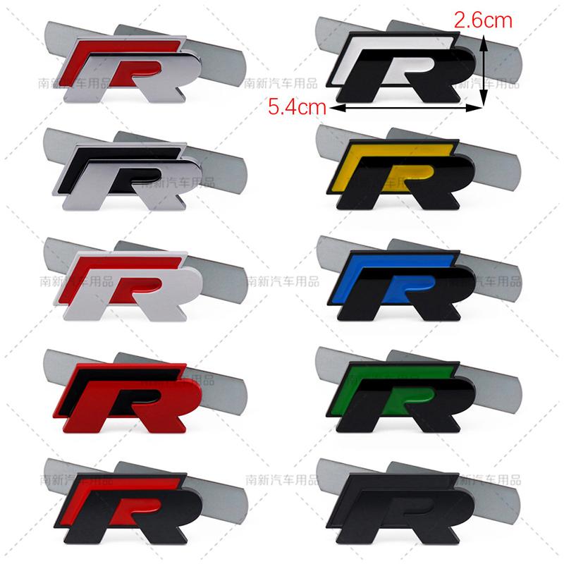 2026 Hot For VOLKSWAGEN VW 3D Metal R Grill Emblem Badge R Line Grille Stickers For Volkswagen VW R Rline Bora Golf GTI Polo Tig