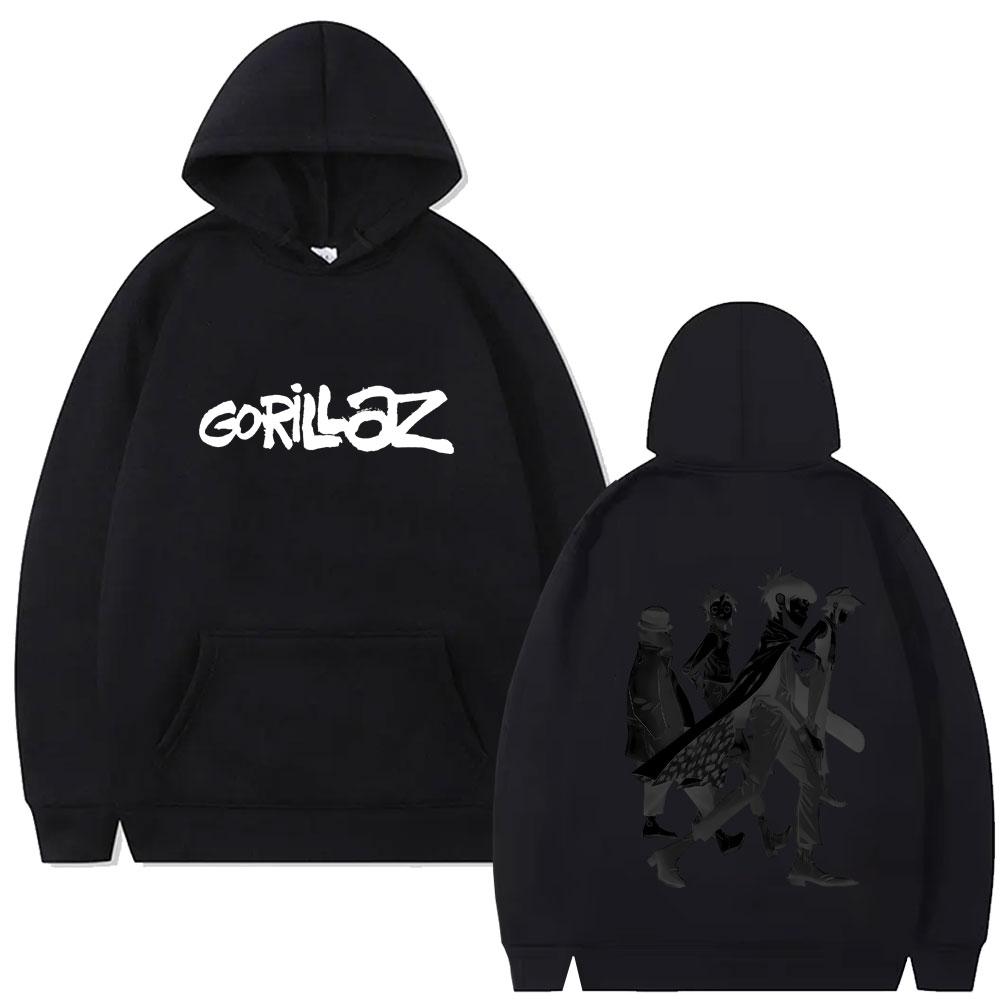 Limitierter Gorillaz-Hoodie mit Rockband-Print für Damen und Herren, lässiges Oversize-Sweatshirt mit Kapuze, modischer Fleece-Hoodie in hoher Qualität.