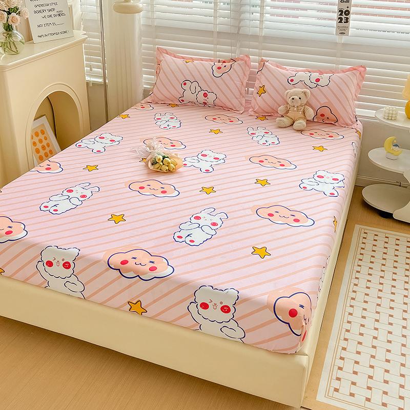Fitted Sheet Set Cartoon Style Bedsheet Pillowcase Single/Queen Size Bed Cover Home Soft Bed Linen lençol de cama casal