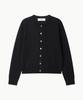 Leondi Fine Merino Wool Round Cardigan - Black