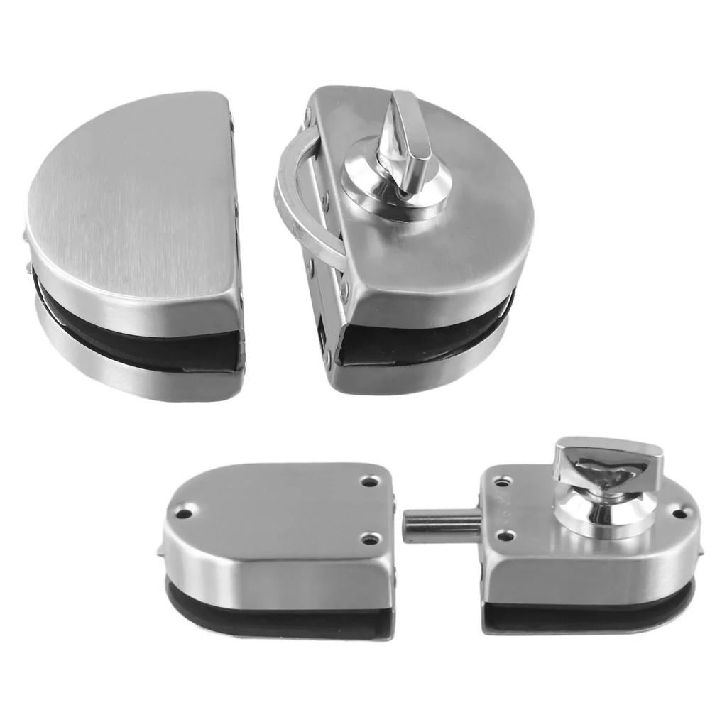 Stainless Steels Glass Door Lock, Sliding Lock, Dual-Sided Floor Locks Suitable For Glass Doors 10-13mm Thick