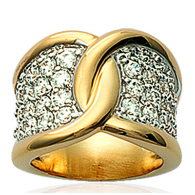 Vergoldeter Ring „Göttin“ aus Weißgold – 15 mm