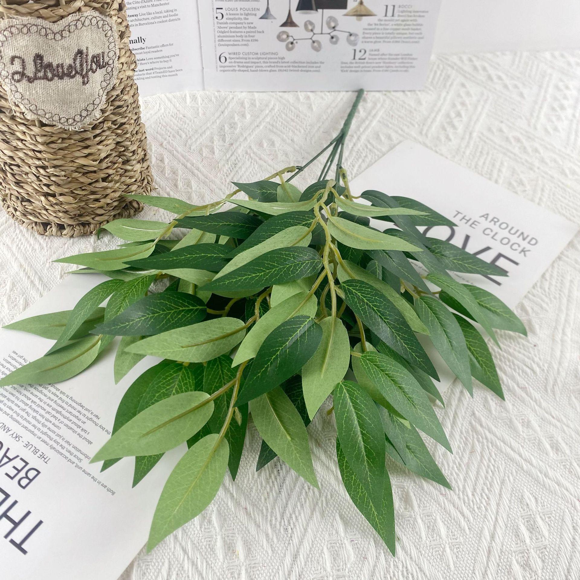 

20 шт. Прямые продажи Имитация Зеленого растения Шелкография 5 Листьев ивы Украшение дома Реквизит для фото Декорация