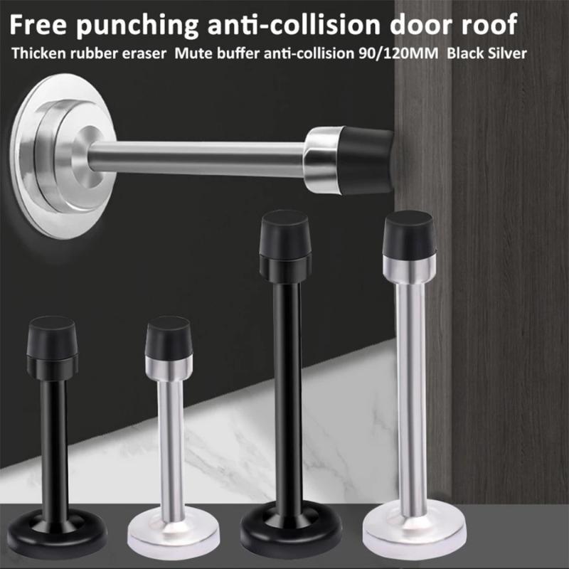 Anti-Collision 95/120mm Stainless Steel Door Stops with Screws Durable Door Holders for Interior Exterior Door Use
