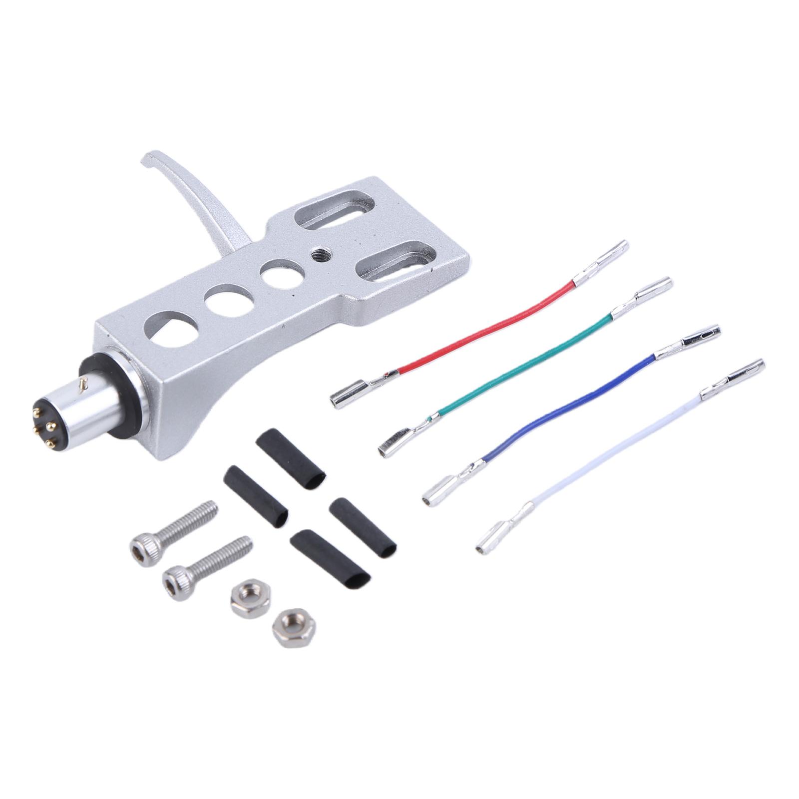 Cartridge Headshell Stylus Holder with 4 Lead Wires LP Headshell for Most Record Player Replacement Headstands серебряный